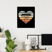 I Liebe Keyboard and Synthie Retro Heart Poster (Heimbüro)