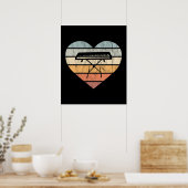 I Liebe Keyboard and Synthie Retro Heart Poster (Küche)
