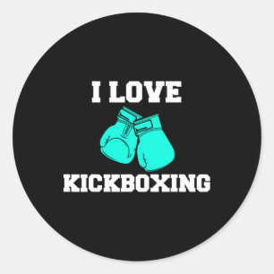 I Liebe Kickboxing Boxing Lover Boxer Kickboxing Runder Aufkleber
