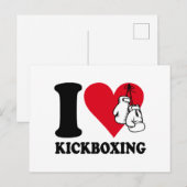 I Liebe Kickboxing Feiertagspostkarte (Vorne/Hinten)