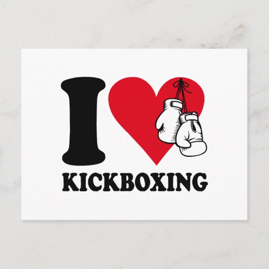 I Liebe Kickboxing Feiertagspostkarte (Vorderseite)
