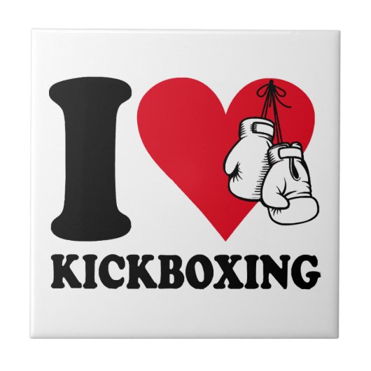 I Liebe Kickboxing Fliese (Vorderseite)