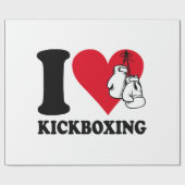 I Liebe Kickboxing Geschenkpapier (Flach)