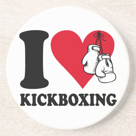 I Liebe Kickboxing Getränkeuntersetzer (Vorne)