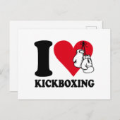I Liebe Kickboxing Postkarte (Vorne/Hinten)