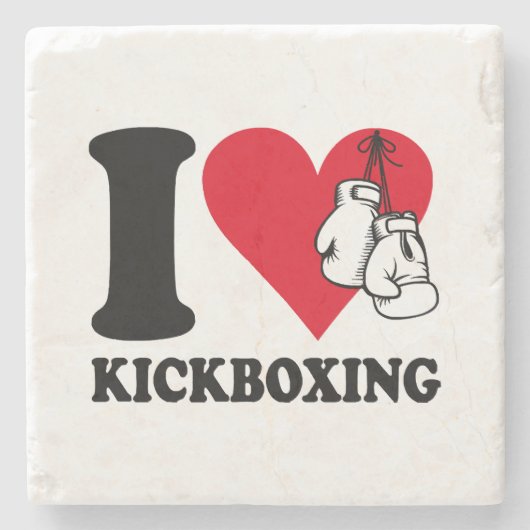 I Liebe Kickboxing Steinuntersetzer (Vorderseite)