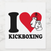 I Liebe Kickboxing Weinetikett (Einzelnes Label)