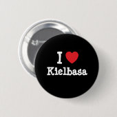 I Liebe Kielbasa T - Shirt Button (Vorne & Hinten)