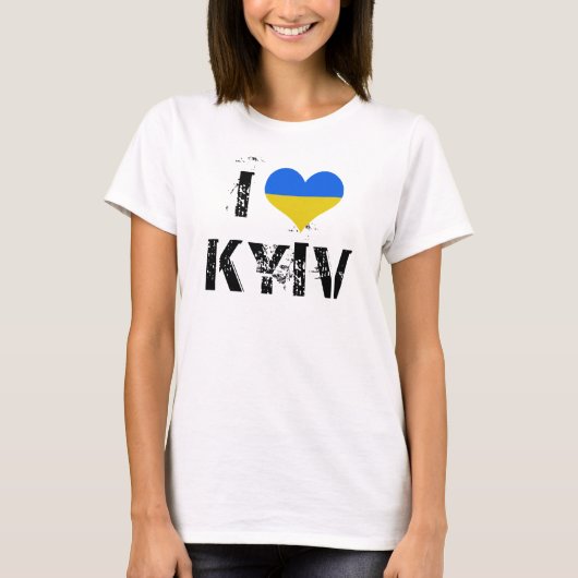 I Liebe Kiew mit der ukrainischen Fahne T - Shirt (Vorderseite)