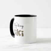 I Liebe Kiki Leopard kariert Tasse (Vorderseite Links)