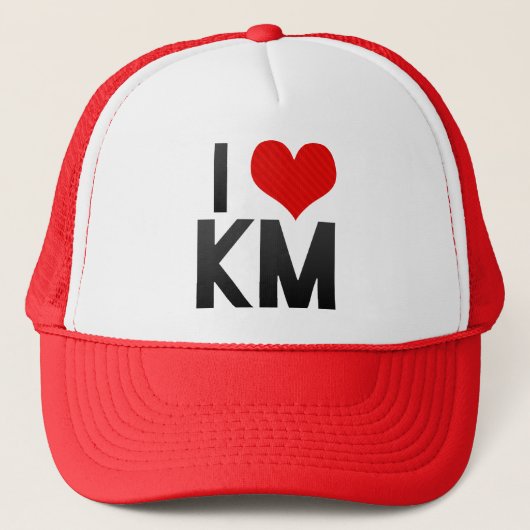 I Liebe Kilometer Truckerkappe (Vorderseite)