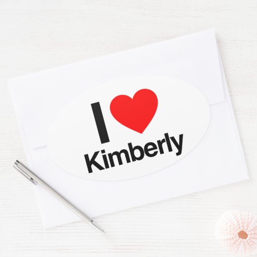 i Liebe Kimberly Ovaler Aufkleber (Umschlag)