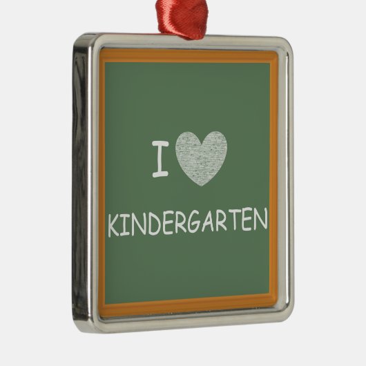 I Liebe-Kindergarten Silbernes Ornament (Rechts)