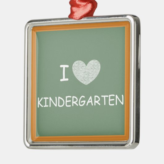 I Liebe-Kindergarten Silbernes Ornament (Links)