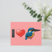 I Liebe Kingfisher Postkarte (Stehend Vorderseite)