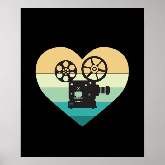 I Liebe Kino Retro Film Projektor Poster (Vorne)