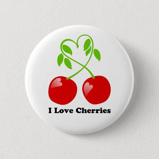 I Liebe-Kirschknopf Button (Vorderseite)