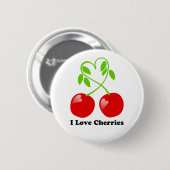 I Liebe-Kirschknopf Button (Vorne & Hinten)