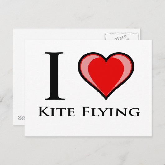 I Liebe Kite Flying Postkarte (Vorne/Hinten)