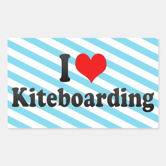 I Liebe Kiteboarding Rechteckiger Aufkleber (Vorderseite)
