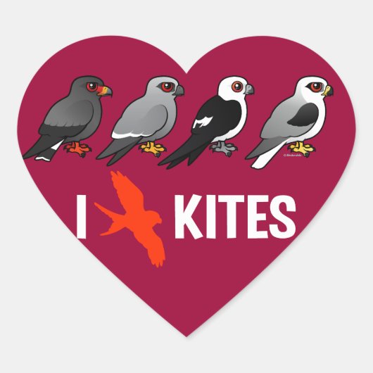 I Liebe Kites Herz-Aufkleber (Vorderseite)