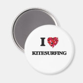 I Liebe Kitesurfing Magnet (Vorderseite/Rückseite)