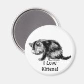 I Liebe Kittens Tabby Cat Tierfreund Art Magnet (Vorderseite/Rückseite)