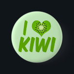 I Liebe Kiwi Button<br><div class="desc">Ein niedliches Kiwi-Liebesgeschenk in hübschem Grün mit einem herzförmigen Kiwi. Ich Liebe Kiwis und andere Früchte.</div>