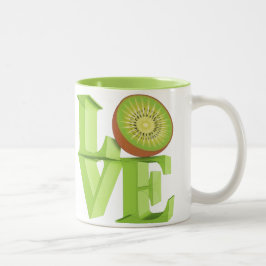 I LIEBE KIWI (Kiwi Fruits/Kiwi Berry) Zweifarbige Tasse