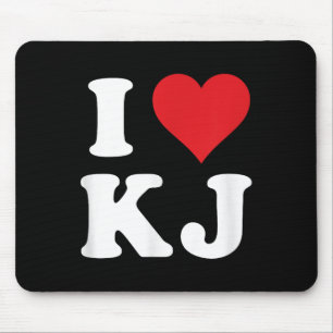 I Liebe KJ Initials I Herz K.j. Vorname K Mousepad