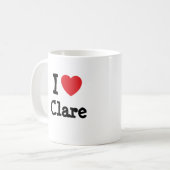 I Liebe Klare Herzfunktion T - Shirt Kaffeetasse (Vorderseite Links)