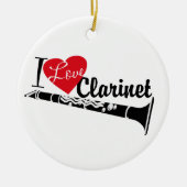 I Liebe Klarinette Marching Band Foto Keramikornament (Vorne)
