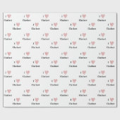 I Liebe Klarinette Rotes Herz Musiknoten Geschenkpapier (Flach)