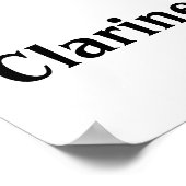 I Liebe Klarinette Rotes Herz Musiknoten Poster (Ecke)