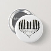 I Liebe-Klavier oder Organ-Musik-Herz-Tastatur Button (Vorne & Hinten)