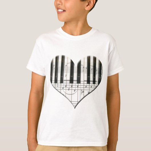 I Liebe-Klavier oder Organ-Musik-Herz-Tastatur T-Shirt (Vorderseite)
