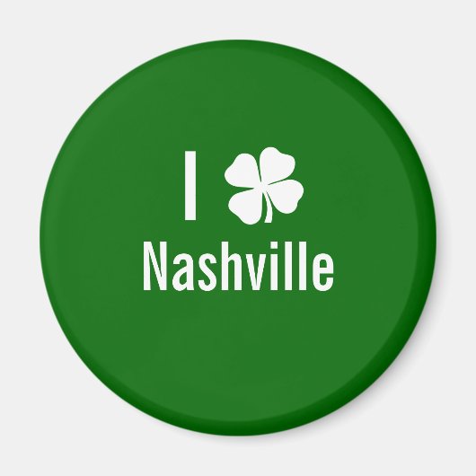 I Liebe (Kleeblatt) Nashville St Patricks Day Magnet (Vorne)