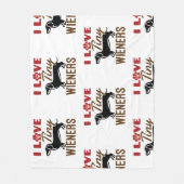 I Liebe Kleine Dackeln Miniatur Dackel Dackel Fleecedecke (Vorderseite)