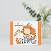 I Liebe Kleintiere Postkarte (Stehend Vorderseite)