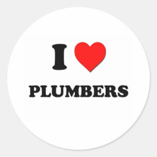 I Liebe Klempner Runder Aufkleber