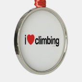 I Liebe Klettern Silbernes Ornament (Rechts)