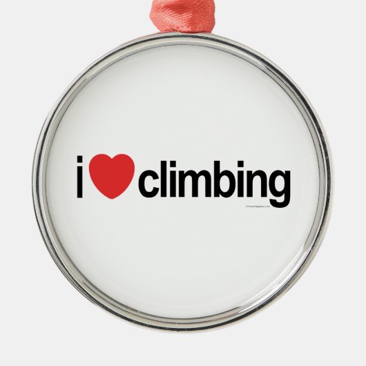 I Liebe Klettern Silbernes Ornament (Vorne)