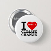 I Liebe Klimawandel Herz Glol Erwärmung Sonnensche Button (Vorne & Hinten)
