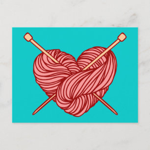 I Liebe Knittern Postkarte