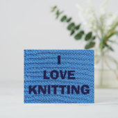 I LIEBE KNITTING POSTKARTE (Stehend Vorderseite)