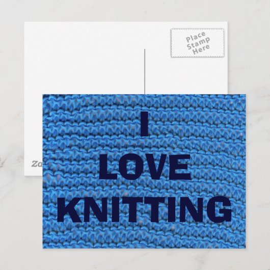 I LIEBE KNITTING POSTKARTE (Vorne/Hinten)