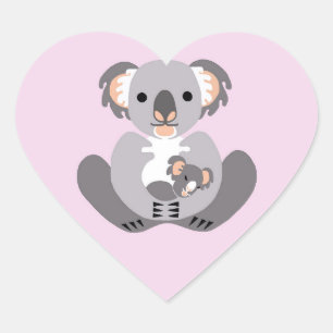 I Liebe KOALA BEARS - Tierliebhaber - Natur - Rosa Herz-Aufkleber
