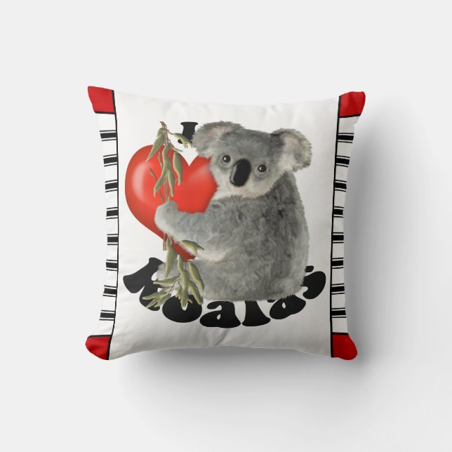 I Liebe-Koala niedlich Kissen (Vorderseite)