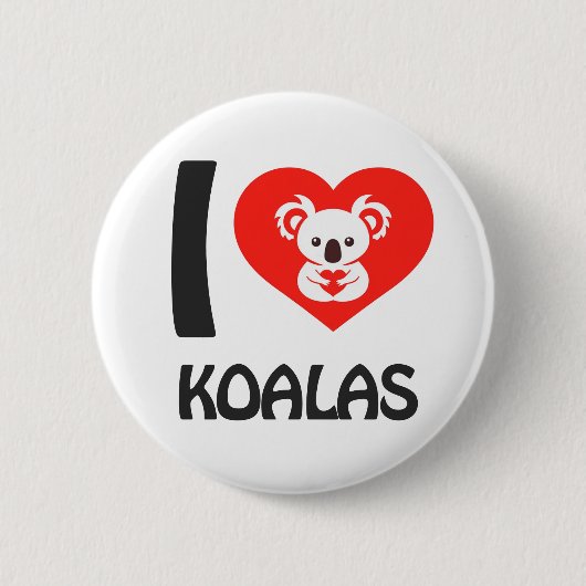 I Liebe Koalas Button (Vorderseite)