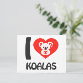 I Liebe Koalas Postkarte (Stehend Vorderseite)